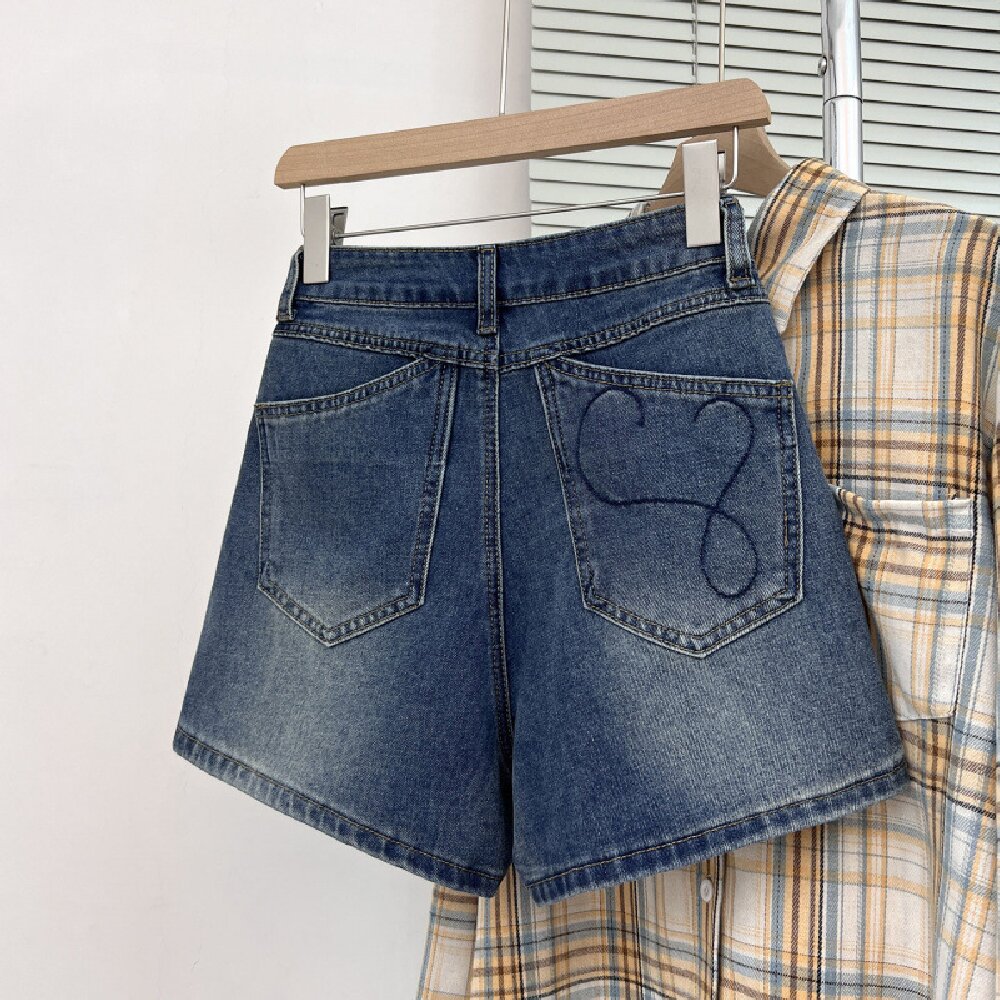 Embroidery Jeans - Винтажные джинсовые шорты с вышивкой для