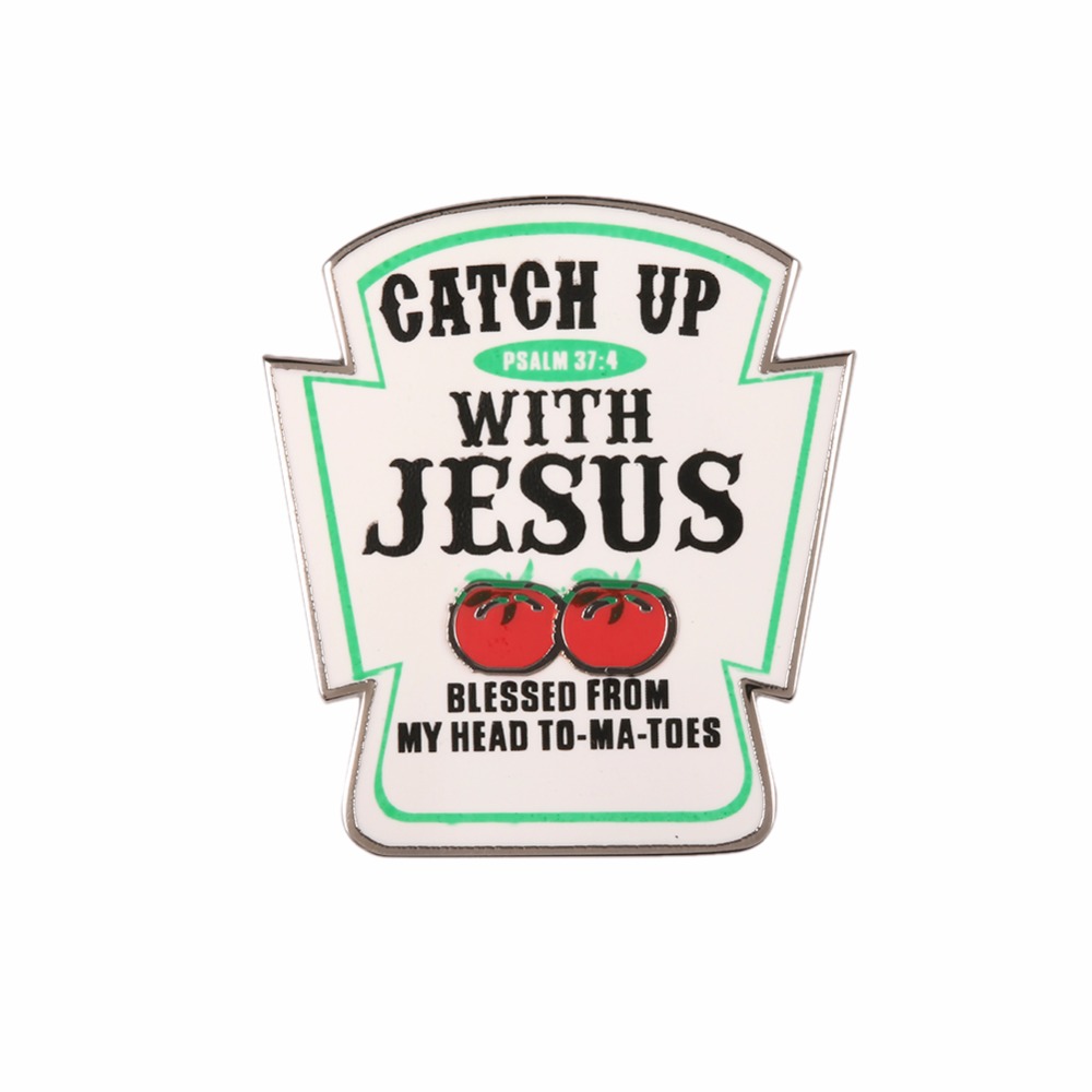 Embroidery Jesus - Улов с христианской булавкой на лацкан
