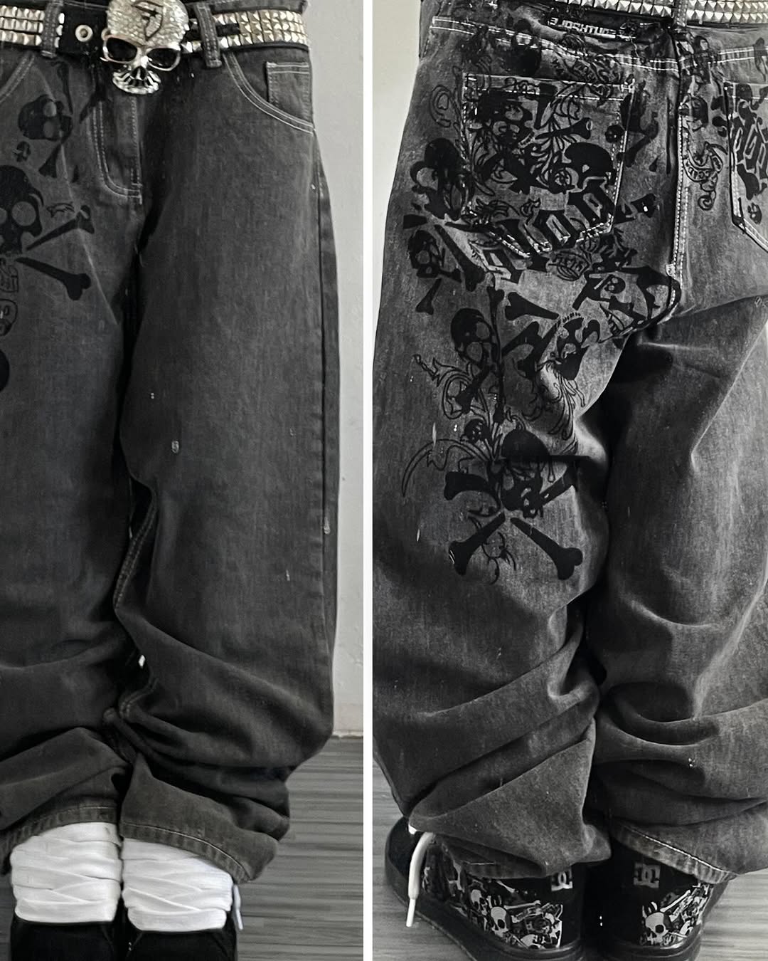Embroidery On Jeans - Y2K Street новые джинсы с вышивкой