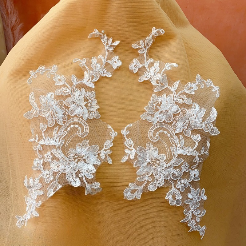 Embroidery White Dress - 2 шт./4 шт., изысканный белый полиэстер,