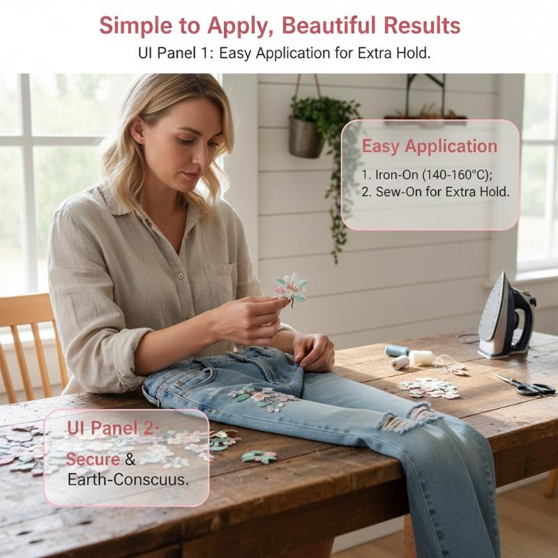 Embroidery On Jeans - 1 шт. нашивка-аппликация с цветочной вышивкой