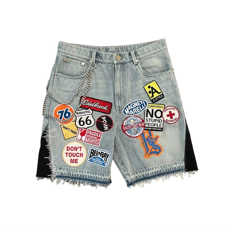 Embroidery On Jeans - Американские джинсовые шорты в стиле ретро