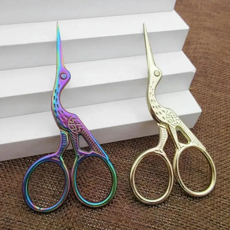 Embroidery Scissors Small - Винтажные ножницы-клювы в стиле ретро, черные,