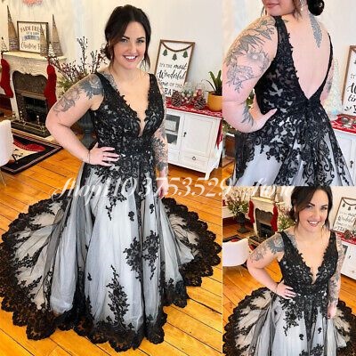 Embroidery White Dress - Готические свадебные платья с V-образным вырезом,