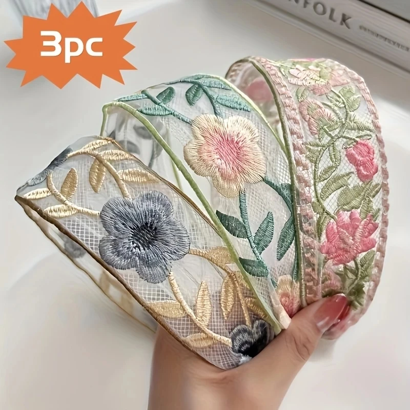 Embroidery Hoop - Элегантная шифоновая повязка для волос с