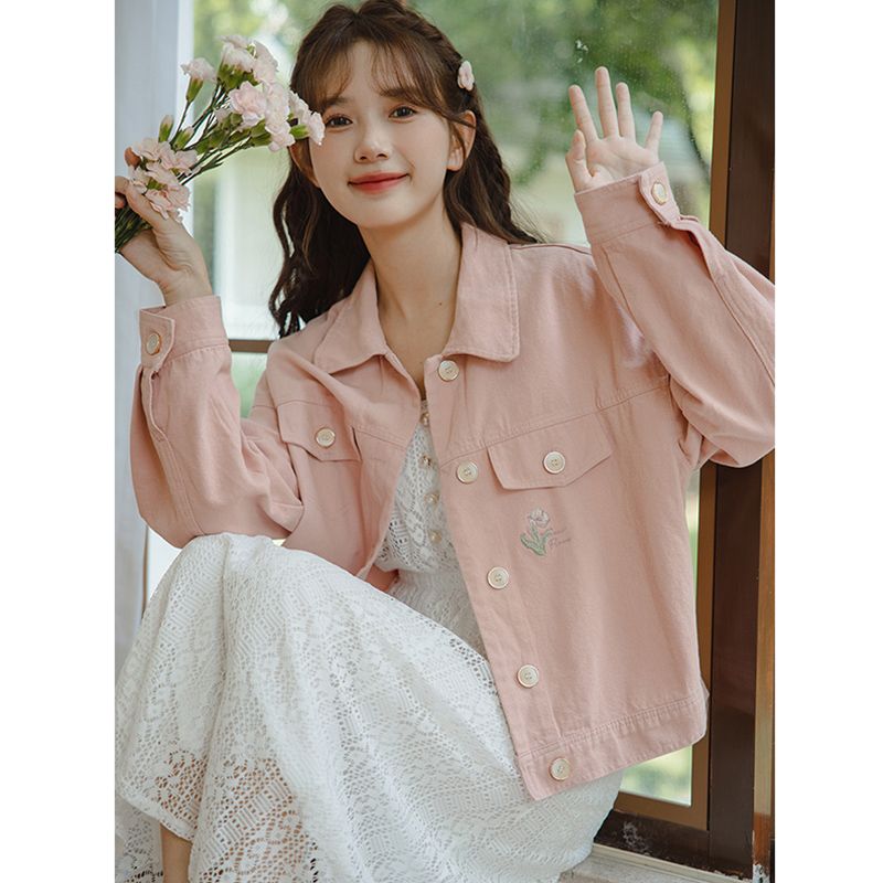 Модная розовая джинсовая куртк – обзор и цена Embroidery Jeans