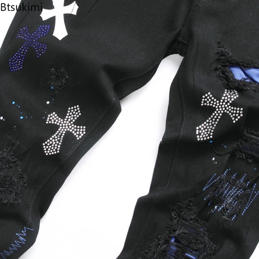 Новые мужские модные джинсы 20 – обзор и цена Embroidery On Jeans