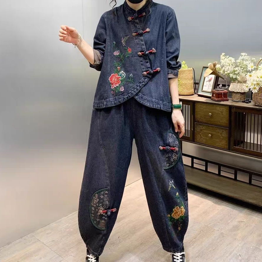Винтажный свободный джинсовый  – обзор и цена Embroidery On Jeans