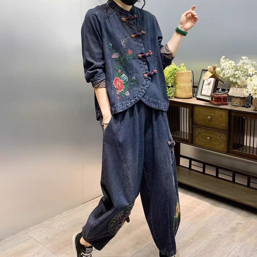 Винтажный свободный джинсовый  – обзор и цена Embroidery On Jeans