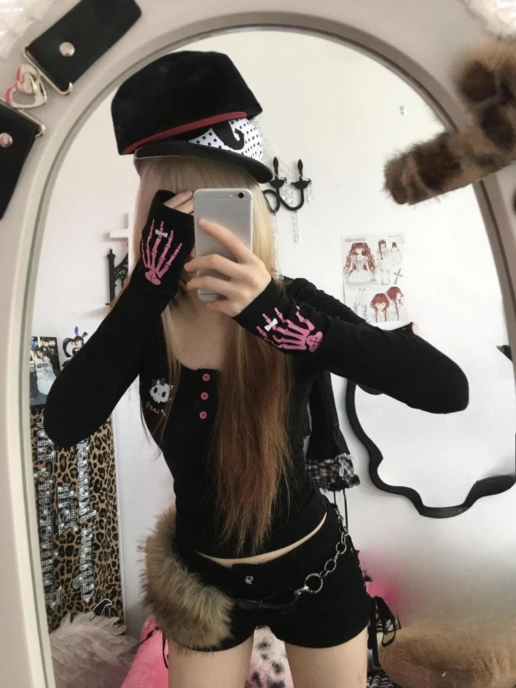 Женская футболка Y2K с винтажн – обзор и цена Embroidery A