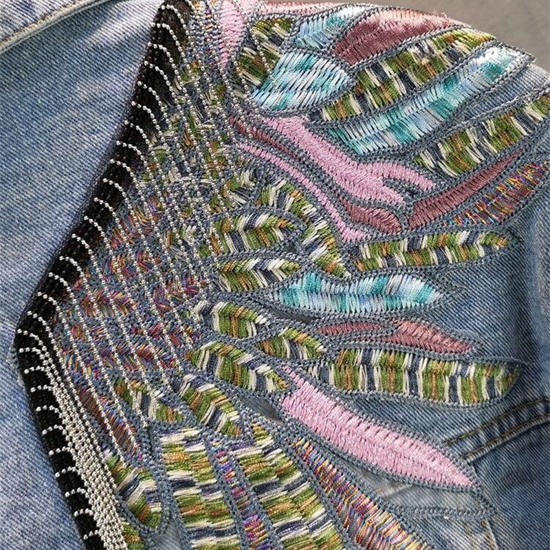 Женская джинсовая куртка с дли – обзор и цена Embroidery On Jeans