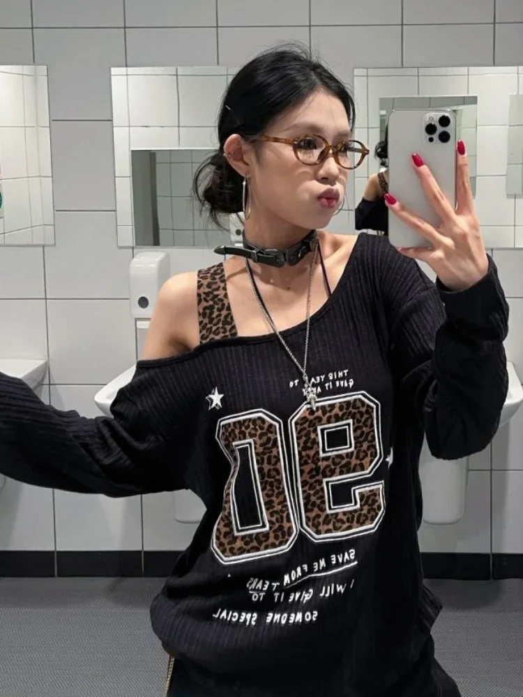 Женская футболка Y2K с леопард – обзор и цена Embroidery A