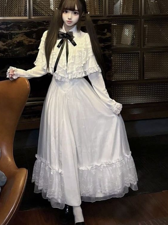 Японское кружевное платье с ко – обзор и цена Embroidery White Dress