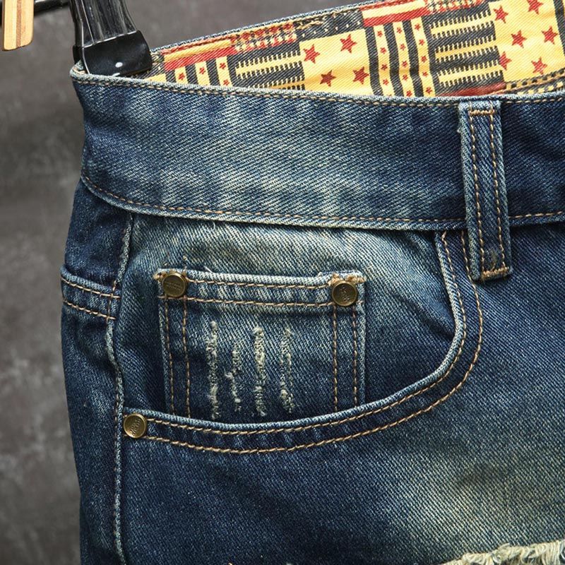 Новые мужские джинсовые шорты  – обзор и цена Embroidery On Jeans