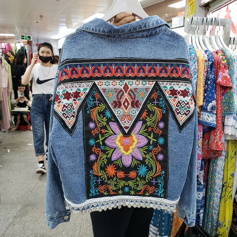 Винтажная синяя джинсовая курт – обзор и цена Embroidery Jeans